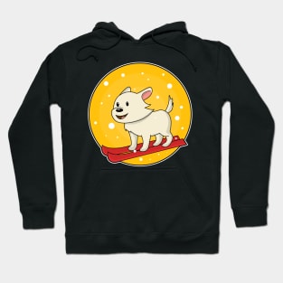 Dog as Skier with Skis Hoodie